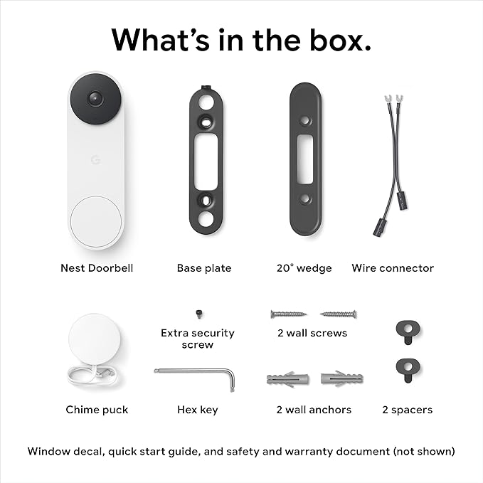 Google Nest Doorbell - (Wired, 2nd Gen) - Wired Video Doorbell Camera - Doorbell Security Camera - Ivy