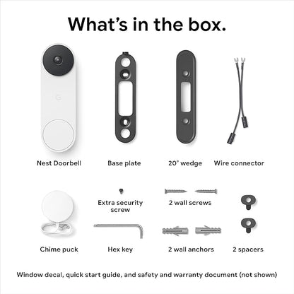 Google Nest Doorbell - (Wired, 2nd Gen) - Wired Video Doorbell Camera - Doorbell Security Camera - Ivy