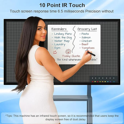 Smart Board 49 Inch, 4K UHD Digital Whiteboard with Android & iOS for Live Streaming, Infrared Touch Screen Electronic Whiteboard, 8+64GB Smartboard for Classroom, Office, Meeting Room