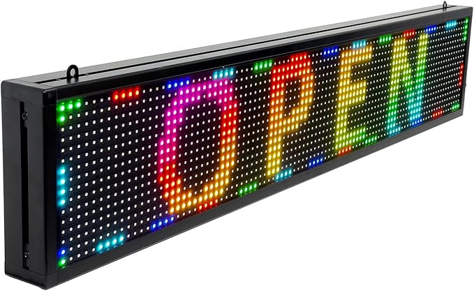 Scrolling LED Sign Programmable USB Wifi Small Indoor Outdoor Digital Bar Sign Display Stock Customizable Electronic Message Board for Business Screen Panel(39"X8")