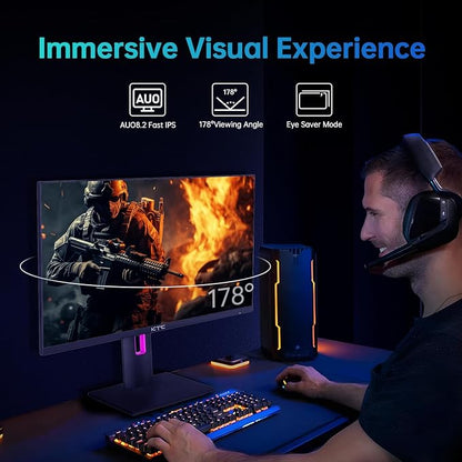 KTC 27'' 2K 170Hz Gaming Monitor - Fast IPS 1ms GTG Pc Monitor with FreeSync G-Sync, HDMI/DP/USB Ports, Height/Tilt/Swivel/Pivot Adjust, 131% sRGB and 97% DCI-P3 Color Gamut for Vertical Monitor