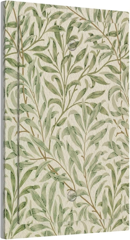 Decorative Light Switch Plate Covers Rustic Morris Willow Leaf Green Leaves 1 Gang No Device Single Blank Outlet Covers Wall Plate Light Switch Cover Plate Faceplate for Bedroom Home Decor