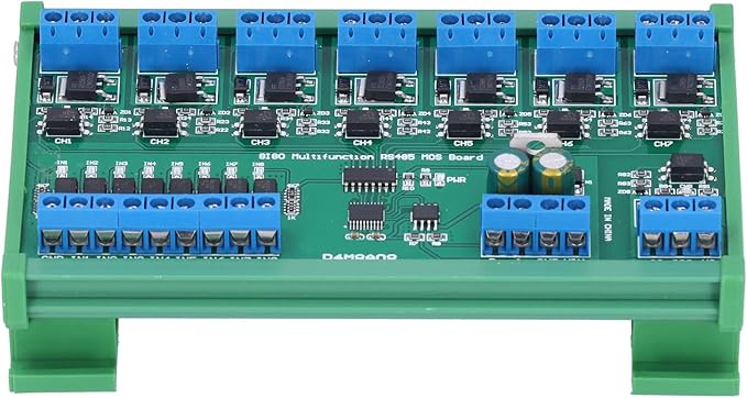 MOSFET Control Module 8 Channel Input Output RS485 Din Rail Mount Smart Home Automation Electronic Component for CCTV Camera System Motor Control