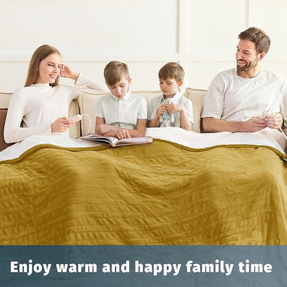 Heated Electric Blanket King Size - 90" x 100" Heating Blanket with Dual Control, 10 Heating Levels & 8 Hours Auto Off, Soft Warm Flannel Blanket, Christmas Birthday Gifts for Senior Grandma