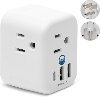 Cruise Approved Power Strip Foldable, Non Surge Protector Travel Power Strip, Multi Plug, 6 Outlets, 2 USB-A, 1 USB-C, & 3 AC Outlet for Carnival, Celebrity, Princess, & Major Lines in 2025 & 2026
