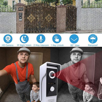 Video Door Phone System, 4.3 Inches Touch Monitor Wired Video Intercom Doorbell Kits, IR Night Vision Camera Door Intercom, Doorphone Telephone Style Indoor Outdoor for Home Villa