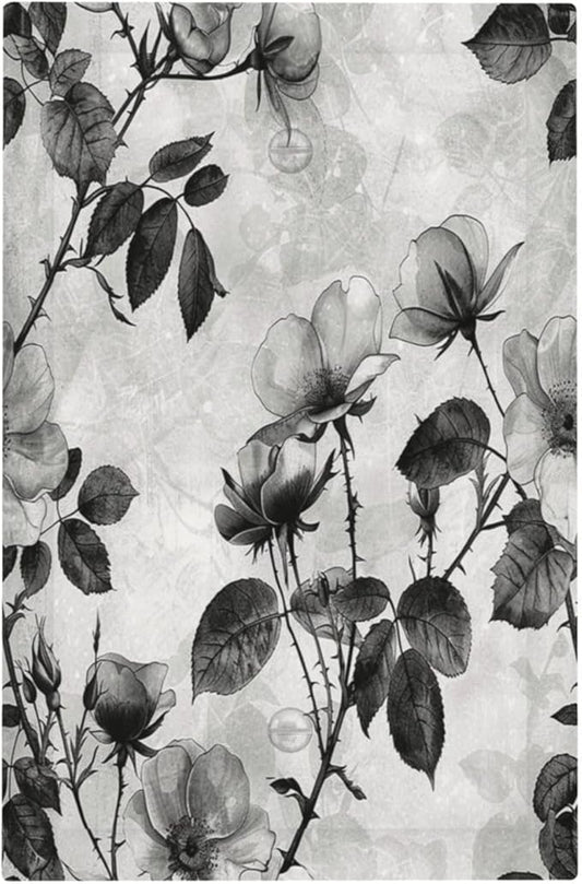 Light Switch Cover Plate Black Breezy Watercolor Garden Floral 1 Gang No Device Blank Electrical Wall Plates Faceplate Decorative Switch Plate for Bedroom Home Decor