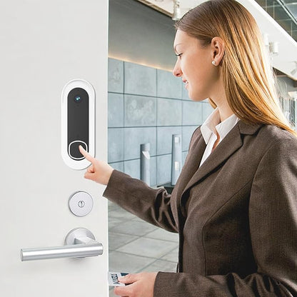 Adhesive Doorbell Mount Compatible with Arlo Video Doorbell 2K/HD (2nd Gen), No-Drill Mounting Bracket Accessories, Easy Installation, Anti-Theft Camera Mount for Apartments, Renters, Houses, Dorm