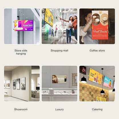 65 Inch 4K UHD 700nits Wall Mount Digital Signage Slim Fit Frameless Commercial Display LCD Monitor Advertising Screen 4-32GB Android 11.0 with HDMI In