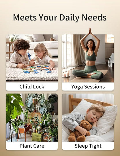 JRD 8L/ 2.1Gal Humidifier Large Room, Ultrasonic Cool Mist for Bedroom, Quiet Humidifier with Remote Control, 10 Mist Modes, 24H Timer, 40H Run, AI Mode, Night Light for Home Office Baby Pets-White