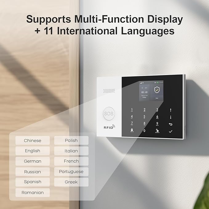 Security Systems for House,Door/Window Alarm System for Phone App & Remote Control,WiFi+GSM/4G with Instant App Alerts DIY Kit Smart Life Tuya APP Compatible with Alexa NO Monthly Fees