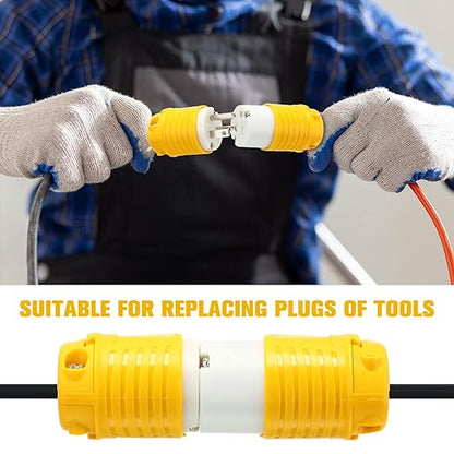 Sherr 16 Pcs Extension Cord Ends 15A 125V 2 Pole 3 Wire Heavy Duty Replacement Male Plug Female Connector Set 5-15P 5-15R Straight Blade Plug Grounding Type/ETL Listed (Female)