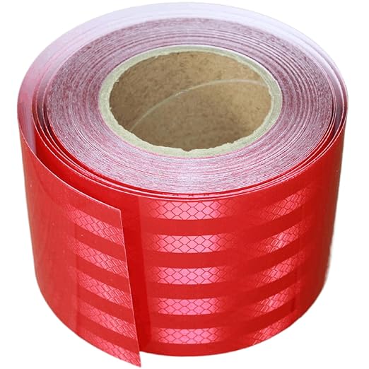 Non Fading Red Reflective Tape Outdoor Waterproof 4 inch, High Visibility Warning Industrial Marking Tape, Safety Stickers (68 feet)