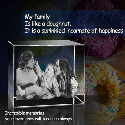 3D Crystal Photo,Christmas Personalized Gift,Personalized Gifts with Your Photo for Dad, Mom, Him, Her, Wife and Husband. Customized Picture Gift for Christmas, Birthday, Wedding, Anniversary, Memorial, Valentines Day