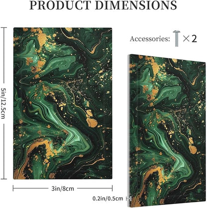 Green/Gold Modern Abstract Luxury Marble 1-Gang No Device Blank Wallplate Electrical Light Switch Covers Decorative Receptacle Face Plate Cover for Bathroom 5 X 3 IN