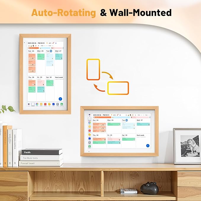 Digital Calendar 15.6" Digital Calendar&Chore Chart - 1080P Interactive Touchscreen Electronic Calendar for Family Schedules, 64GB WiFi Smart Organizer, Wall/Desk Mountable, 2025 Calendar-Wooden