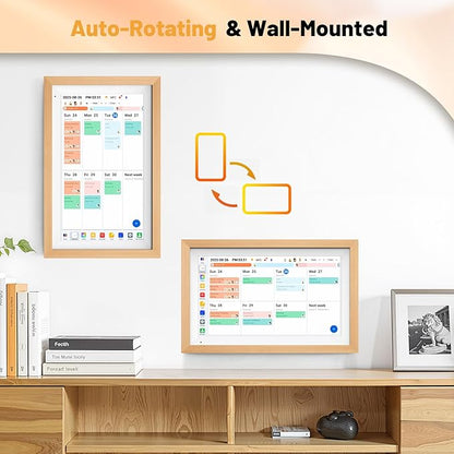 Digital Calendar 15.6" Digital Calendar&Chore Chart - 1080P Interactive Touchscreen Electronic Calendar for Family Schedules, 64GB WiFi Smart Organizer, Wall/Desk Mountable, 2025 Calendar-Wooden