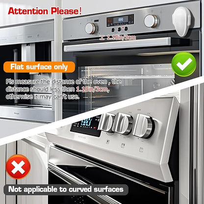 Oven Lock Child Safety (1 Pack), Cabinet Lock Baby Proofing, Baby and Child Proof Lock for Drawer Oven Stove Door, Upgrade Heat-Resistant Material, Easy to Install, No Tools Need - White