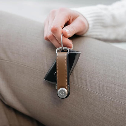 Orbitkey Key Organizer Hybrid Leather | Premium Nappa leather & TPU, Stainless Steel Locking Mechanism, Slim & Quiet Profile