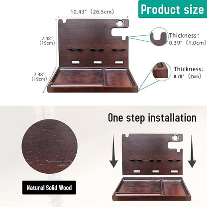 Wood Phone Docking Station for Men Nightstand Organizer Charger with 4 USB PD & QC3.0 Fast Charging Station for Multiple Devices iPhone Samsung Google Android Anniversary Birthday Gifts for Him