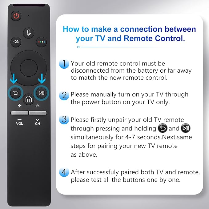 Voice Replacement for Samsung-Smart-TV-Remote, New Upgraded BN59-1266A for Samsung Remote Control with Voice Function. 1-Year Warranty.