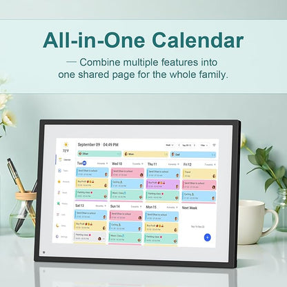 Canupdog Digital Calendar, 10.1inch Smart WiFi Digital Calendar&Chore Chart, Touch Screen HD Display for Family Schedules, Share Moments Instantly from Anywhere, Christmas Gifts for Women Mom, Black
