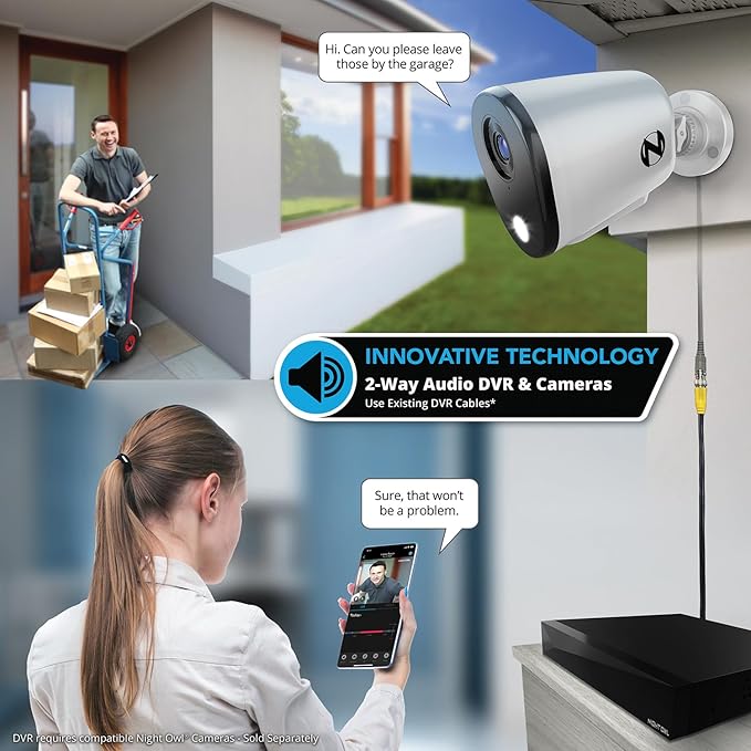 Night Owl 2-Way Audio 20 Channel 4K Video Home Security DVR with Customizable Storage (Add up to 20 Total Cameras)
