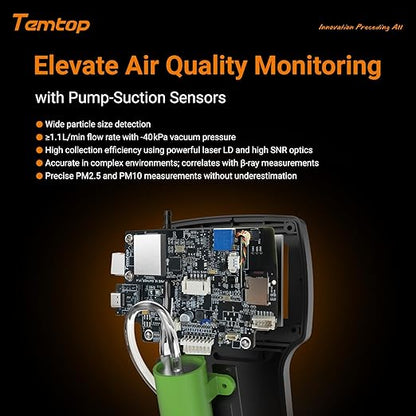 Temtop Comprehensive Air Quality Monitoring Bundle - Handheld Particle Counter (Airing2000) + Indoor Air Quality Detector (M10)