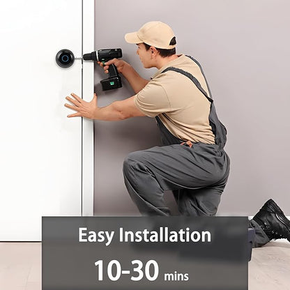 Fingerprint Door Lock, Keyless Entry Smart Door Lock for Bedroom, Home, Apartment Office, App Control (Matte Black)