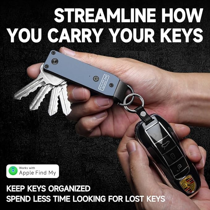 Key Organizer Men's Keychains with Smart Tracker, Key Finder, Compact Key Holder -Minimalist Key Case Metal Car Key Chain