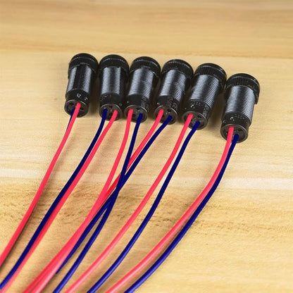 6pcs Red LED Indicator Pilot Light 110VAC Mounting Hole Size 10mm(Flame Retardant Plastic Shell)