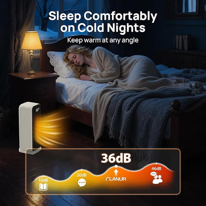 Space Heaters for Indoor Use, Smart Portable Electric Heater with Thermostat, WiFi and Voice Control, 12H Timer, 4 Modes, 36dB 1500W PTC Ceramic Safety Heat for Office Bedroom Home 1Pack Beige