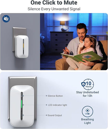 Ecoey Carbon Monoxide Detectors Plug-in with Advanced Electrochemical Sensor 10 Year Carbon Monoxide Detector Foldable Plug with Battery Backup CO Detector for Home and Kitchen FJ146A, 2Packs