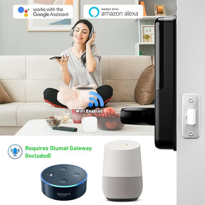 Smart Door Lock with Handle: Olumat Keyless Entry Door Lock with WiFi Gateway - Smart Locks for Front Door with Keypad - Fingerprint Lock