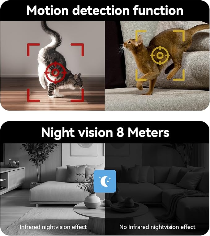 Home Security Camera with 4.3" Screen, Two Way Video Call Function for Elderly, Baby and Pets, 1080P HD with Motion Detection