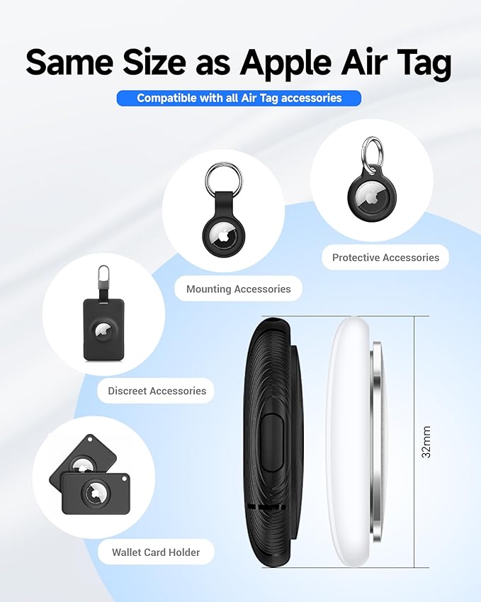 LiTag Duo - Tracker Tag for iOS and Android, Bluetooth Tracking Tag/Key Finder/Luggage Tracker/Item Locator, Compatible with iOS Find My or Google Find Hub App (Dual System, 4PCS)