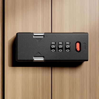 Cabinet Lock，Barn Door Latches,3-Digit Combination Security Locks,Combination Security Lock,for Office File Cabinet,Drawers,Locker,Small Door,Cupboard (1, Black_180 Degree)
