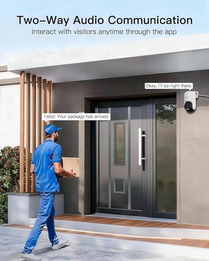 VIMTAG Cameras for Home Security, 2.5K Outdoor/Indoor Camera, 360° Pan/Tilt Outside House Surveillance for Pet/Dog/Nanny/Baby, Motion Tracking, Color Night Vision, 2-Way Audio, Cloud/SD Card Storage