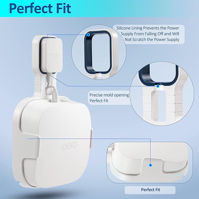 Wall Mount Holder for EERO Pro 6E Mesh WiFi System, Space Saving Outlet Wall Mount Bracket for EERO Pro 6E Router with Cord Management and Easily Moved(2 Pack)