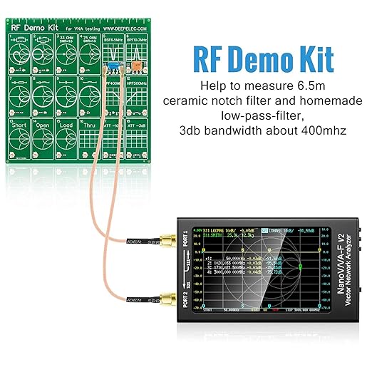 AURSINC Upgraded NanoVNA-F V2 Vector Network Analyzer 50kHz-3GHz with RF Demo Tester Board, 4.3inch with 5000mAh, Measuring S-Parameters VoltagSWR, Phase, Delay, Smith Chart, RTC Realtime