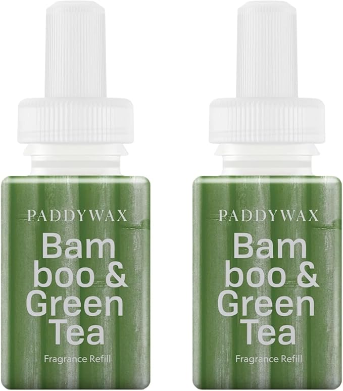 Pura & Paddywax Home Scent Refill - Smart Air Diffuser - Up to 120-Hours of Luxury Fragrance per Refill - Home Essential - Clean & Safe Diffuser Fragrance - 2 Pack, Bamboo & Green Tea