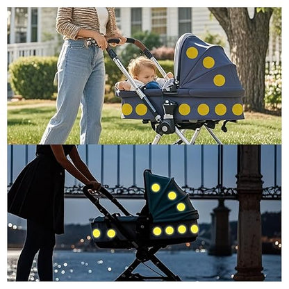Non Fading Yellow Reflective Stickers 2-inch Diameter Round Reflector, Outdoor Waterproof High Visibility Warning Adhesive Tape (50 Pcs)