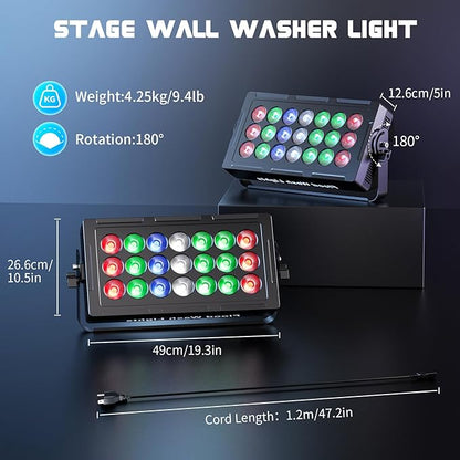 Stage Wash Light 21x15W LED RGBW Dj Lights for Parties, DMX Control Sound-Activated Stage Lighting Bar for Wedding Disco Party (1, 21 Lights)