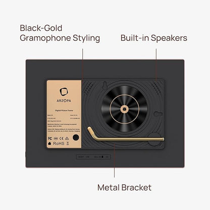 ARZOPA D10 10.1" Premium Metal Digital Picture Frame – HD IPS Anti-Glare Touchscreen, Instant Photo & Video Sharing from Your Phone via Free App, A Thoughtful Gift, Rose Gold
