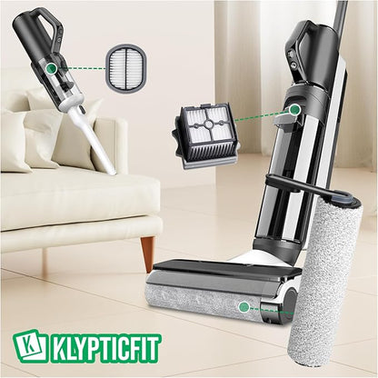 Only Floor ONE S5Combo Roller Brush Replacement and Vacuum Filter Kit Compatible with Tineco Floor ONE S5Combo Smart Wet Dry Vacuum Replacement Parts,2 Roller Brushes,2 HEPA Filters,1 Cleaner Brush