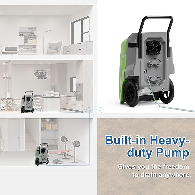 ALORAIR Storm Pro Commercial Dehumidifier 180 PPD, LGR Portable Dehumidifier with Pump, cETL Listed, 5 Years Warranty, LCD Display, for Clean-Up, Flood, Moisture