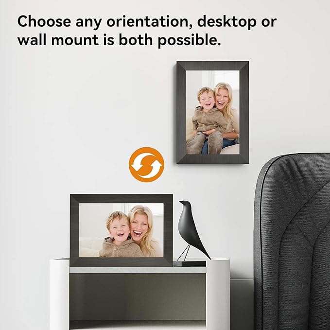 10.1 Inch Smart Digital Picture Frame with Wi-Fi 6, 32GB Storage, IPS Touch Screen, Auto-Rotation, Music Sync, Weather & Clock - Ideal Gift for Families