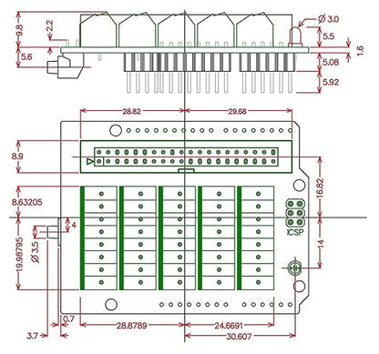 Electronics-Salon Arduino Screw Terminal Block Breakout Module, for Arduino UNO R3.