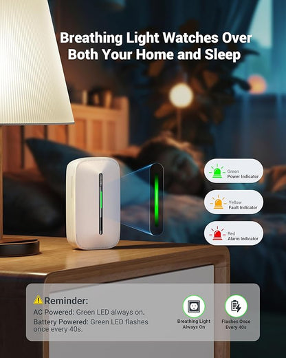Ecoey Carbon Monoxide Detectors Plug-in with Advanced Electrochemical Sensor 10 Year Carbon Monoxide Detector Foldable Plug with Battery Backup CO Detector for Home and Kitchen FJ146A, 4 Packs