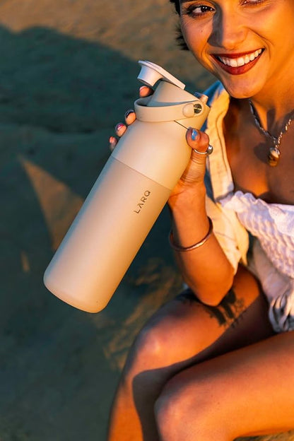 LARQ Bottle Swig Top 23oz - Insulated Reusable Stainless Steel Water Bottle With Built-In Silicone Handle | BPA Free | For Sports, Gym, and Travel | Mojave Dune